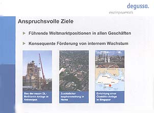 Degussa Ziel klar definiert