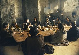 Jesus im Kreis seiner Jünger beim Abendmahl