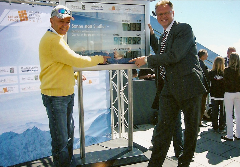 Eröffnung Solaranlage - von Links: Christian Neureuther, Harald Sauber Vorstand Welivit